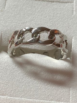 Anillo Acero Cadena Cubana 17mm
