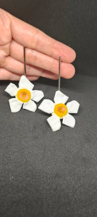 Pendientes flor arcilla polimérica