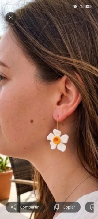 Pendientes flor arcilla polimérica
