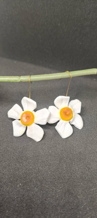 Pendientes flor arcilla polimérica