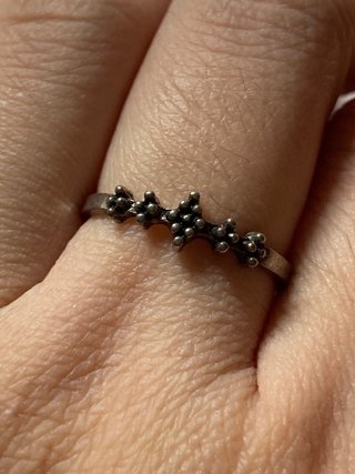 Anillo Acero Diseño Floral