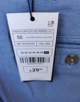 Pantalón vestir azul talla 50