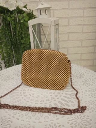 Bolso fiesta dorado con cadena