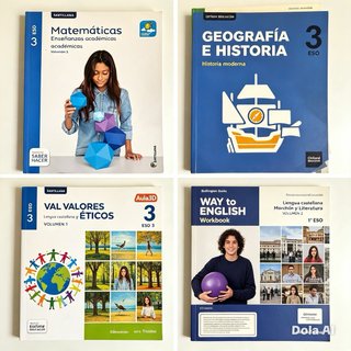 Libros de texto 2º ESO — Lote de 9 libros