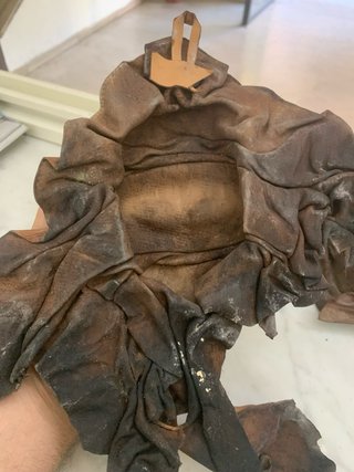 Coppia maschere pelle essiccata d'epoca