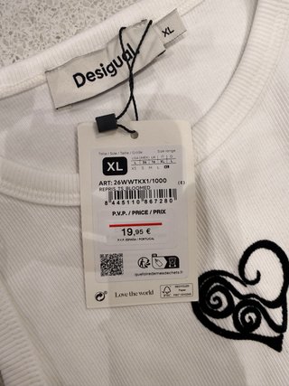 Camiseta Desigual Tirantes Blanca XL