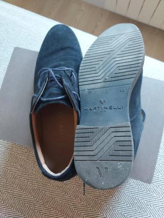 Zapatos Martinelli Ante Azul Marino Talla 42
