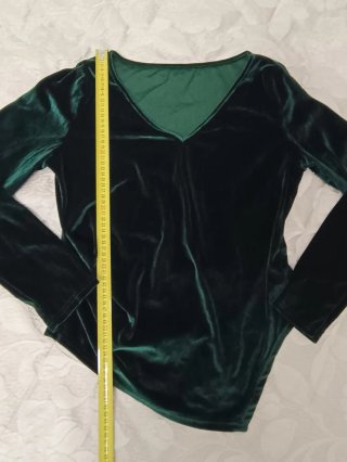 Maglia donna velluto verde smeraldo L