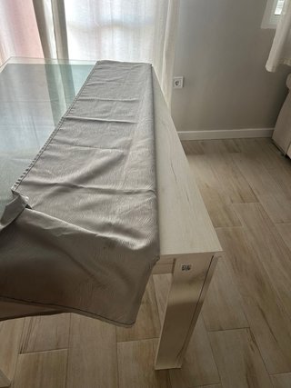 Mesa comedor madera y cristal