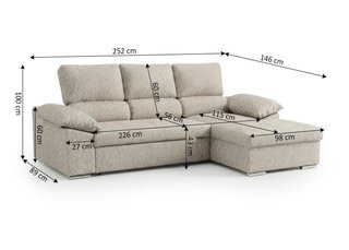 SOFÁ CHAISE LONGE SE HACE CAMA