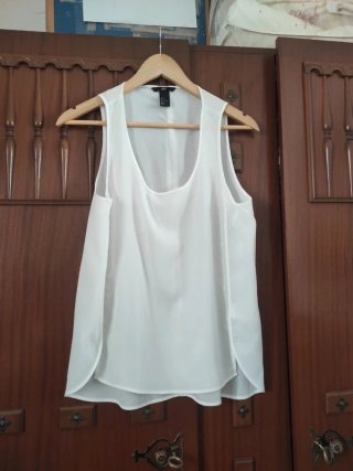 Blusa blanca de tirantes H&M
