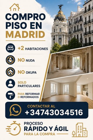 Piso en Madrid Particular +2 Habitaciones
