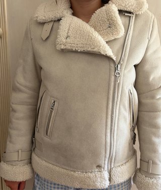 Chaqueta doble faz beige