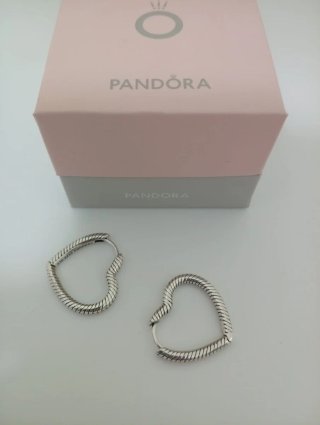 Pendientes Pandora Aro Corazón Plata