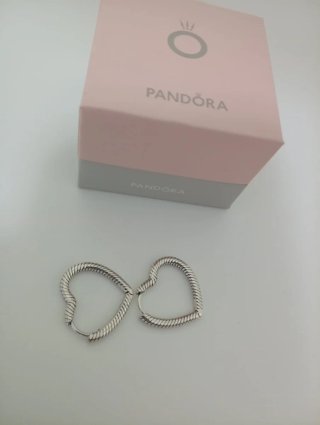 Pendientes Pandora Aro Corazón Plata