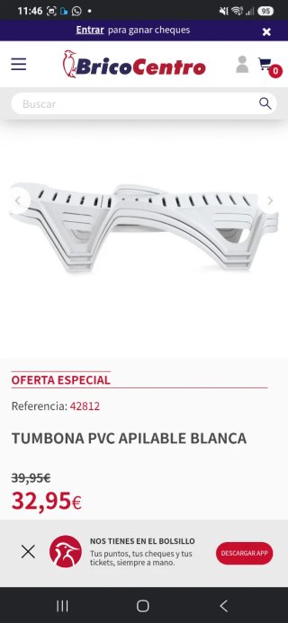 Tumbona de jardín blanca de plástico