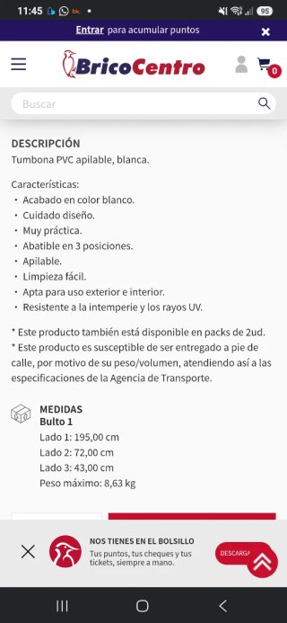Tumbona de jardín blanca de plástico