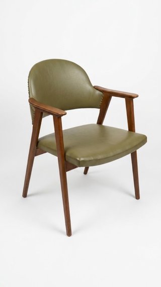 Silla Guilleumas Años 60 Cuero y Madera