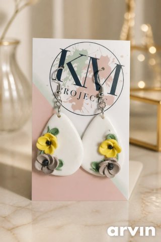 Pendientes Arcilla Polimérica Florales