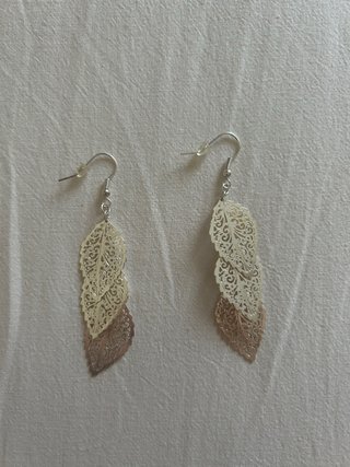 Pendientes largos hoja filigrana