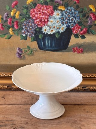 Frutero compotier porcelana blanca Limoges