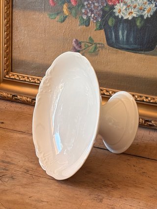 Frutero compotier porcelana blanca Limoges