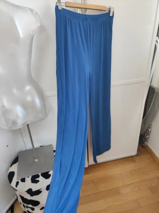 Pantalón palazzo azul elástico talla única