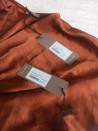 Conjunto satinado color teja Talla Única
