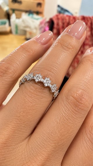 Anillo Acero Brillantes Tipo Swarovski