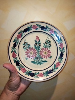 Antiguo Plato Cerámica HB Quimper Francia