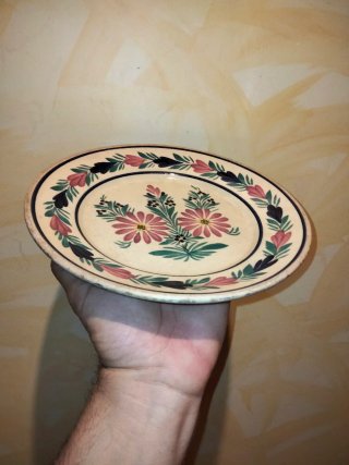 Antiguo Plato Cerámica HB Quimper Francia