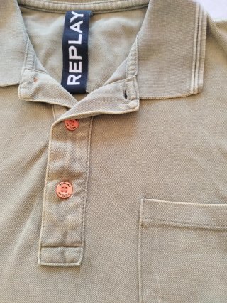 Polo Replay verde hoja talla M