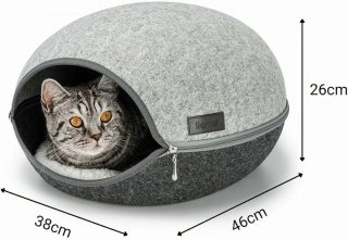 Cama cueva para gatos Lionto de fieltro 46 cm
