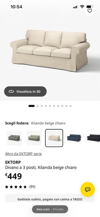 Divano 3 posti Ikea beige