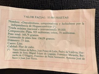 Moneda de Plata España 1991 5oz