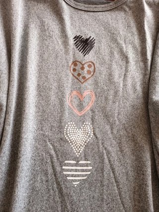 Jersey fino punto azul con corazones TL