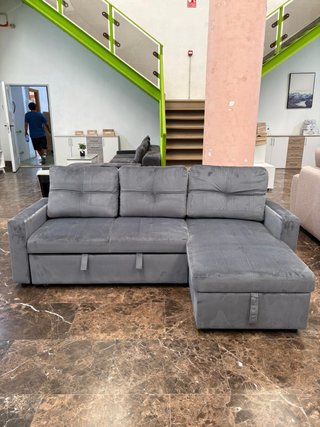 Sofá 3 En 1 Cama + Arcón Gris ¡HACEMOS ENVIOS!