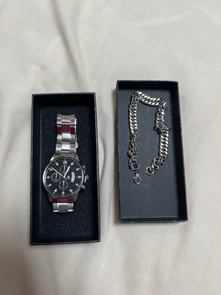 Reloj y Pulsera Plata