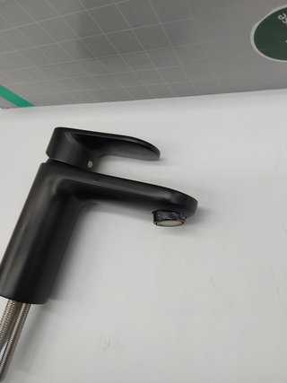 hansgrohe Vernis Blend Grifo monomando de lavabo 100, sin vaciador automático, negro mate, 71580670