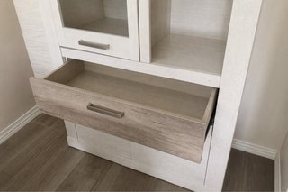 Vitrina/Estantería Salón Madera y Cristal
