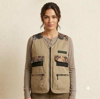 Chaleco muntifuncional beige con camuflaje