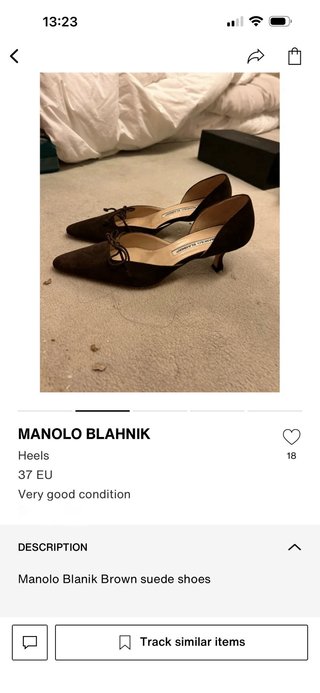 Zapatos Manolo Blahnik de ante marrón, talla 37.
