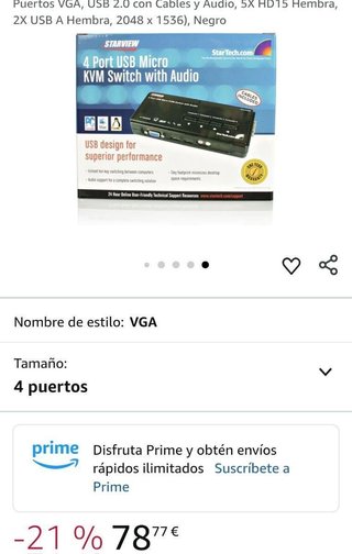 Conmutador Switch KVM