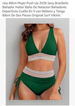 Bikini Push Up Verde y Multicolor