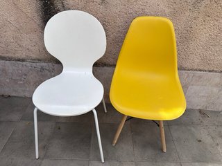 Sillas Amarilla y Blanca,  Diseño Moderno.