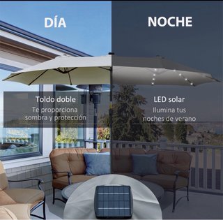 Sombrilla Doble LED