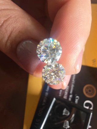 Pendientes Moissanita 2ct 8mm Plata S925