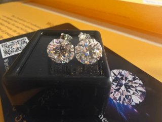 Pendientes Moissanita 2ct 8mm Plata S925