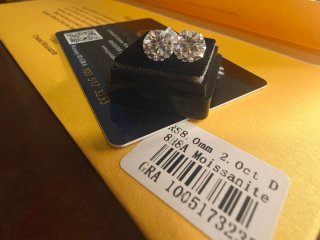 Pendientes Moissanita 2ct 8mm Plata S925