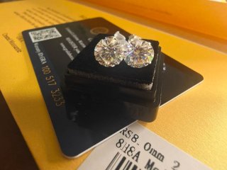 Pendientes Moissanita 2ct 8mm Plata S925